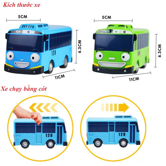 Mô hình Gara tayo The little bus cỡ lớn đồ chơi trẻ em gồm 2 xe buýt tayo cỡ lớn bằng nhựa