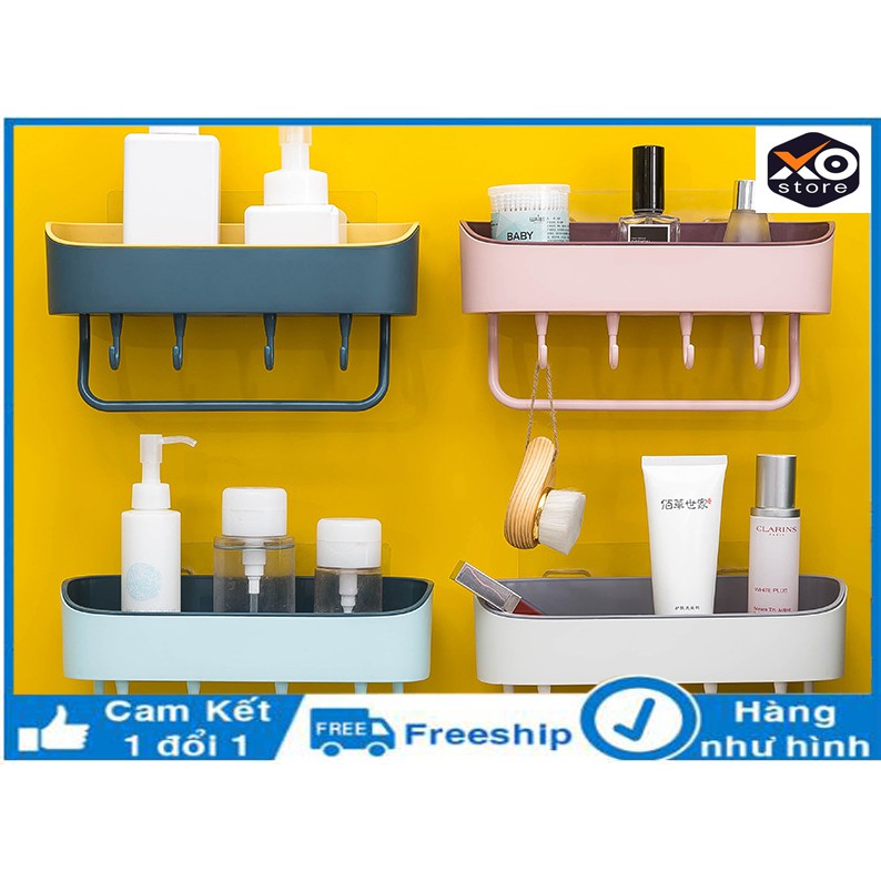 Kệ đựng đồ nhà tắm tiện lợi không cần khoan đục