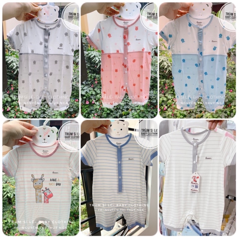 - bộ liền thân, bộ body cộc tay sợi tre dưới 1 tuổi