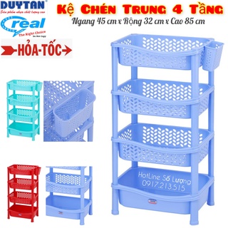 Kệ chén nhựa Úp Chén Dĩa 3&4 Tầng Trung - Có Rổ & 1 Ngăn Nguyên