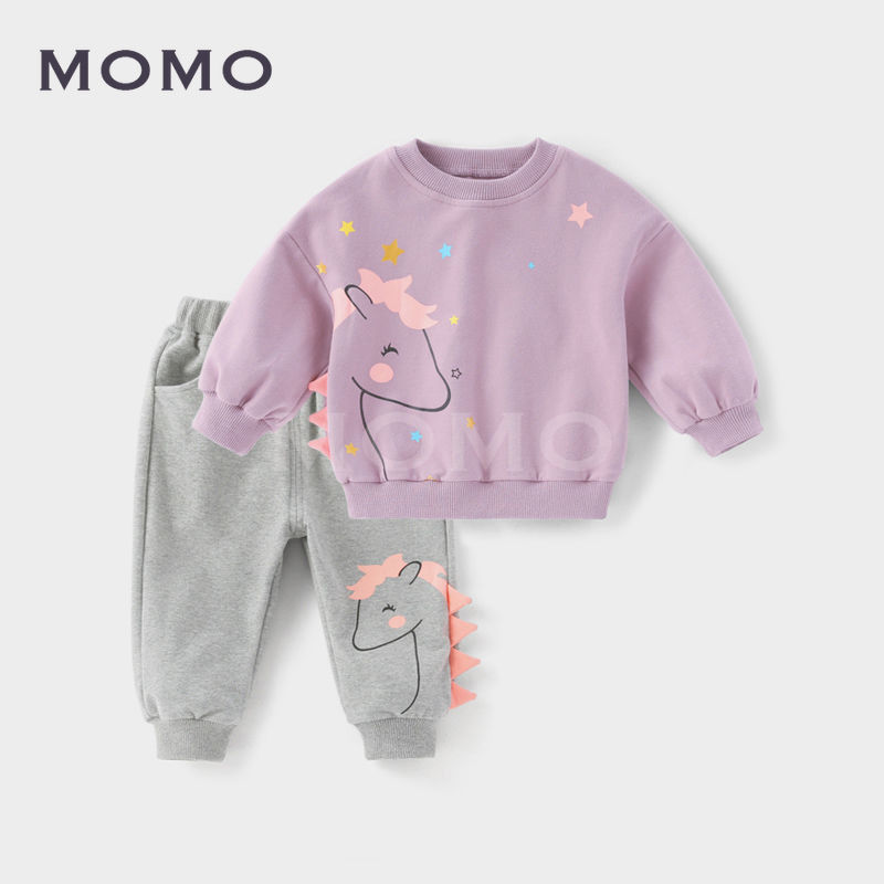 Set Áo Quần Sweater Họa Tiết Động Vật Đáng Yêu Thời Trang Cho Bé Gái 1-5 Tuổi