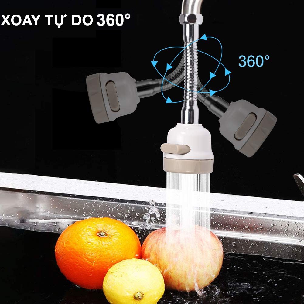 Bộ vòi xịt tăng áp lực rửa chén HOBBY Home Decor VSTADAY có dây nối dài và khớp nối xoay - 3 chế độ phun cực mạnh