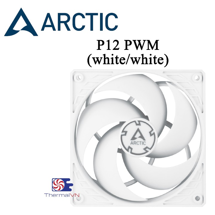 Quạt Fan Case 12cm Arctic P12 PWM (white/white) - Quay êm 1800 vòng màu trắng