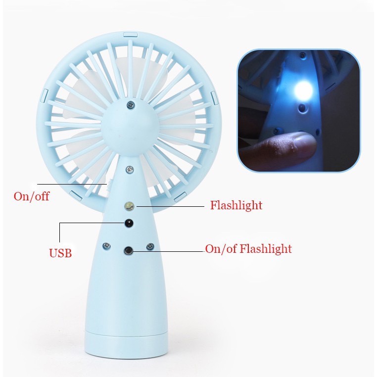 Quạt Cầm Tay Tai Mèo Tai Thỏ 5 Cánh Có Đèn Led Pin Sạc | BigBuy360 - bigbuy360.vn