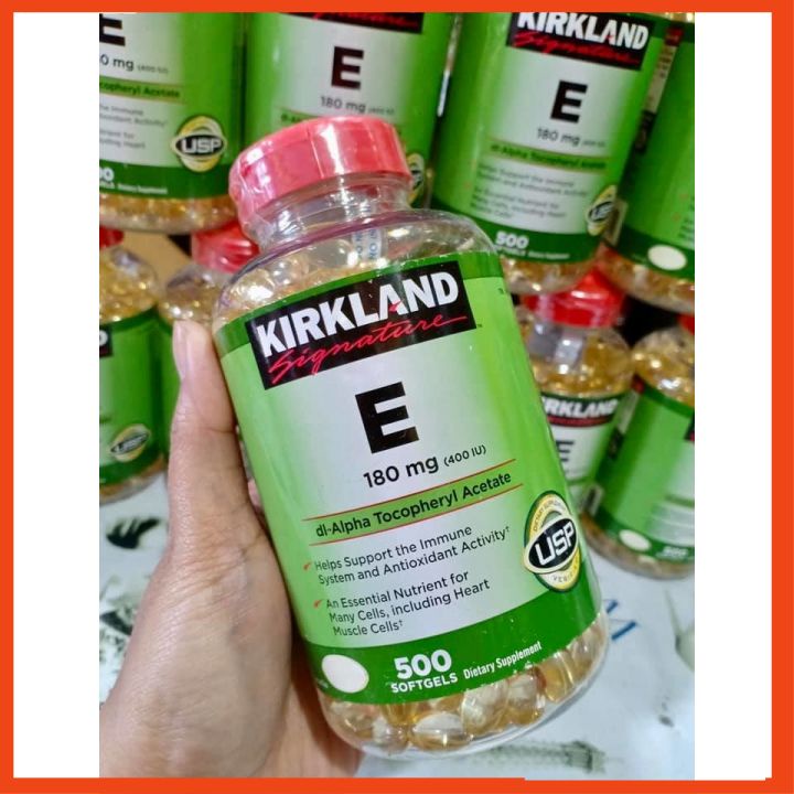 Vitamin E Kirkland 500v Mỹ [NSX 2021 HSD 2025] 400 IU đẹp da, chống lão hoá, giữ mãi tuổi xuân