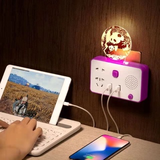 Ổ cắm nhiều lỗ đa năng, bộ chuyển đổi bảng ổ cắm với loa Bluetooth, ổ cắm đèn ngủ USB
