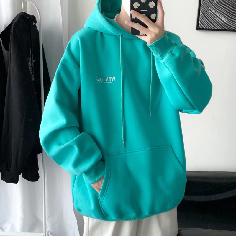 Áo Hoodie Trơn Basic Xám Chì Ulzzang Bức tranh sơn dầu trở lại Unisex Form Rộng (Ảnh thật)