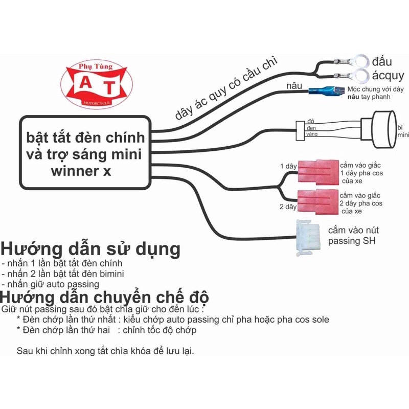 Mạch tắt đèn chính và passing trợ sáng mini 2 màu cho WINNER X