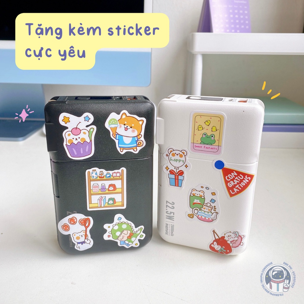 Sạc Dự Phòng Chính Hãng 20000mAh Power Bank Tích Hợp 2 Cáp sạc