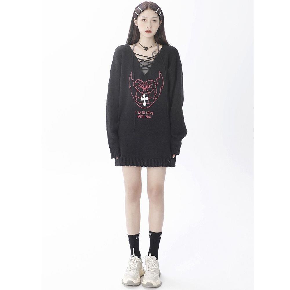 Áo Sweater Dệt Kim Cổ Chữ V Phong Cách Retro Hong Kong Thời Trang Mùa Xuân Hàng Mới 2022