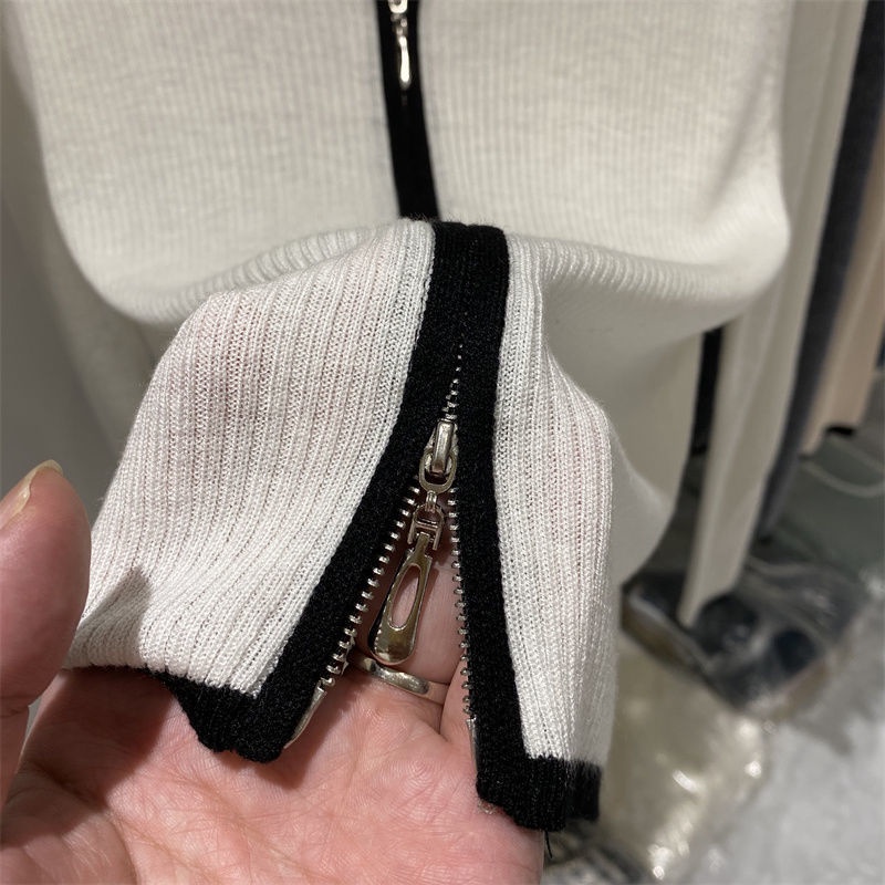 Áo Khoác Cardigan Dệt Kim Tay Dài Mềm Mại Có Khoá Kéo Thời Trang Mùa Thu Cho Nữ