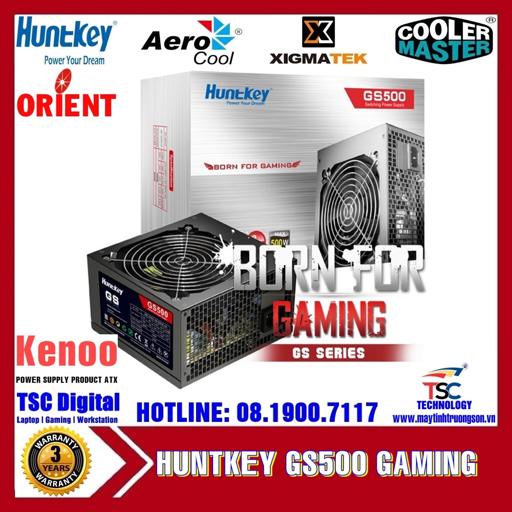 Nguồn Máy Tính Huntkey GS500 500W Bảo Hành 3 Năm | Đẳng Cấp Gaming