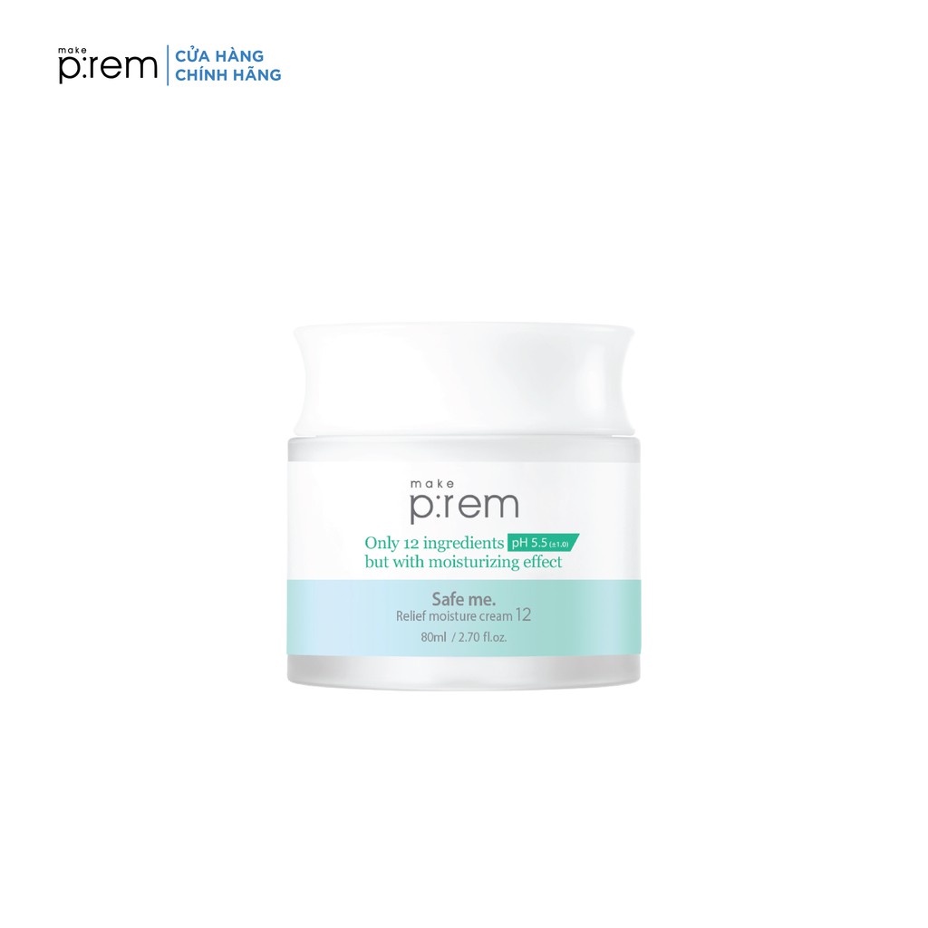 Kem dưỡng ẩm Make P:rem Safe me. Relief Moisture Cream 12 80ml