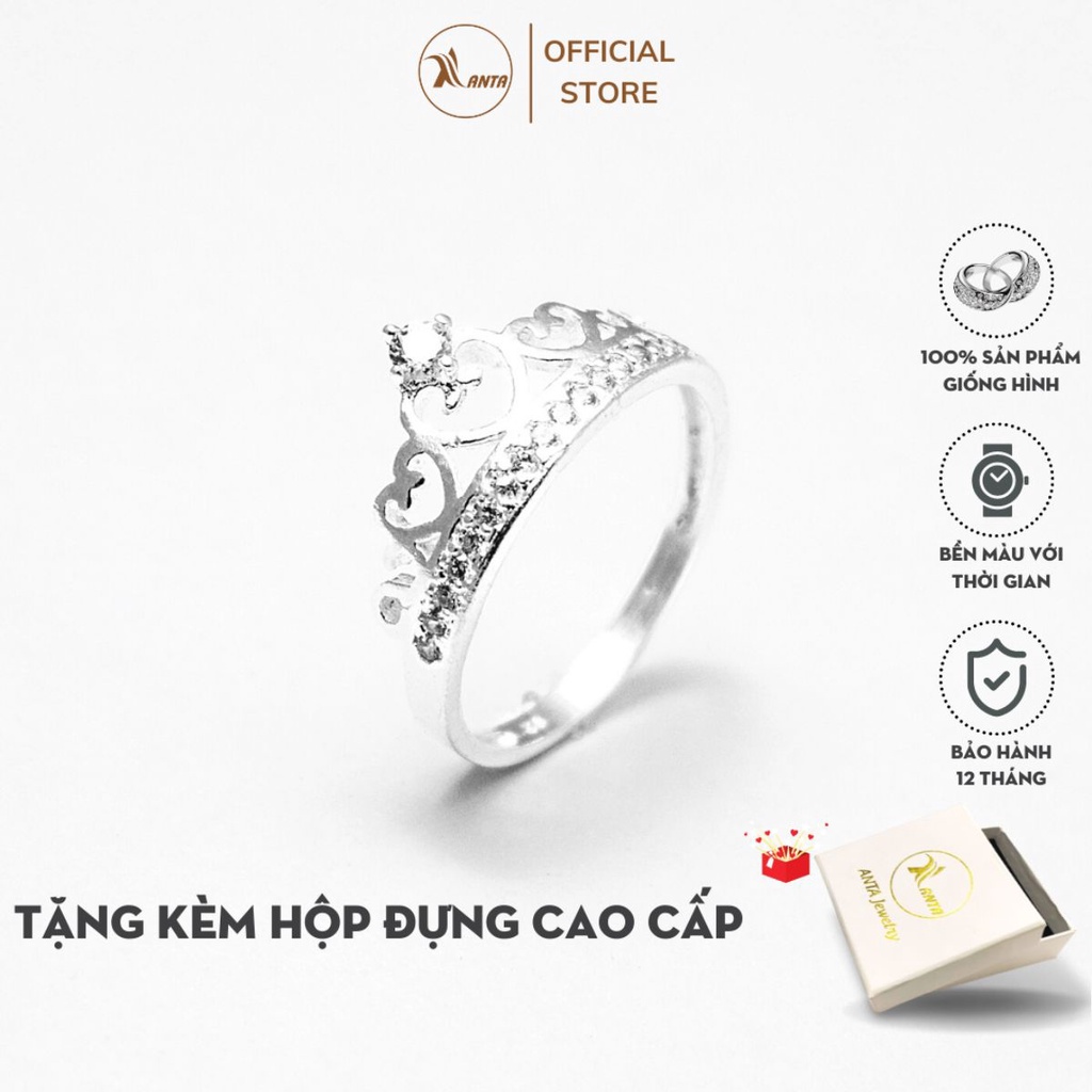 Nhẫn bạc nữ ATJ9036 vương miện Princess crown ANTA Jewelry