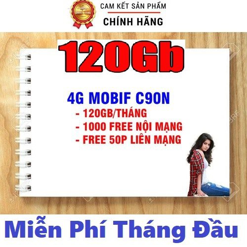 [Miễn phí tháng đầu] SIM 4G MOBI C90N 120 GB/THÁNG + 1000 phút gọi nội mạng + 50 phút liên mạng