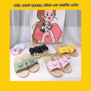Dép quai ngang hình nơ nhựa nhiều màu - SHOPFORGIRL