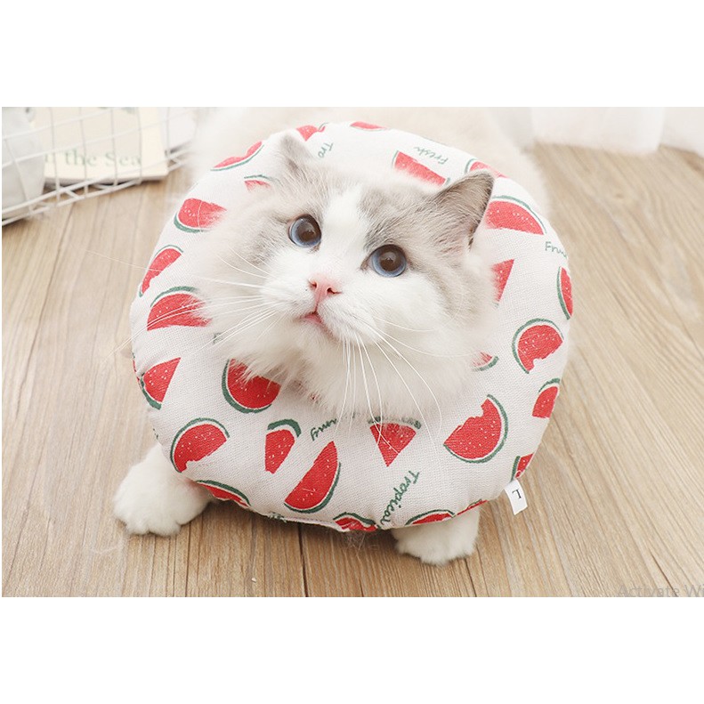 Vòng Loa Chống Liếm Vải Bông Cho Mèo Siêu Đáng Yêu