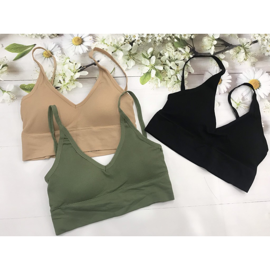 Áo bra khứa cotton khoét lưng sâu, áo lót tăm bralette co dan tập gym, yoga, Leblur | BigBuy360 - bigbuy360.vn