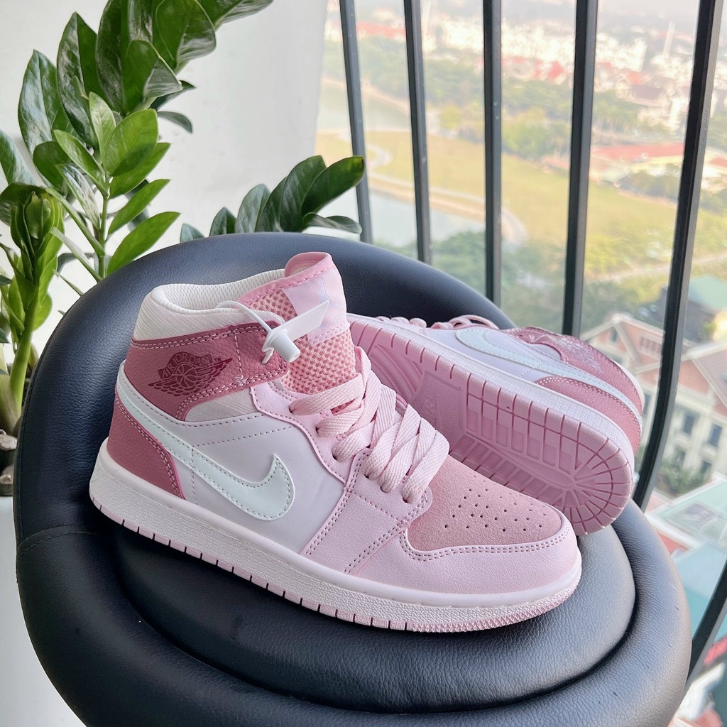 GIÀY JORDAN HỒNG BABY CỔ MID FULL BOX