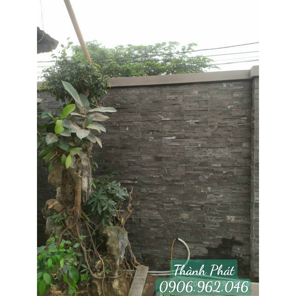 Đá ghép xanh ốp tường trang trí