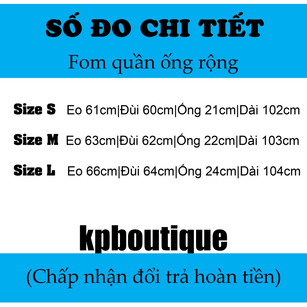 Quần baggy ống rộng Kpboutique màu xanh nhạt quần jean ống rộng chất jean mềm mịn mặc rất thoả mái dáng quần chuẩn fom