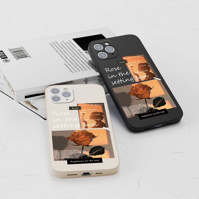 Ốp lưng iphone Ốp lưng iphoneỐp điện thoại in hình cô gái + hoa hồng thích hợp cho iPhone 11 12 Pro Max 7 8 Plus XR X XS MAX SE 2020