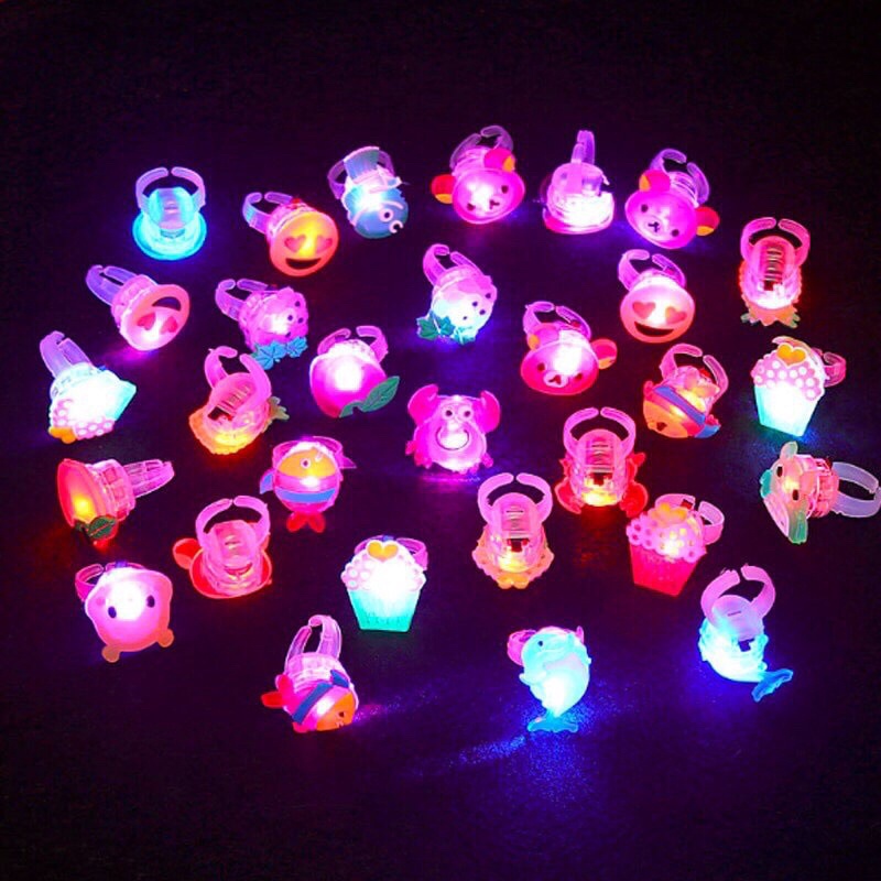 Nhẫn Phát Sáng Hoạt Hình có đèn led đồ chơi trẻ em làm phần thưởng, quà tặng học sinh trong học tập cho bé từ 2 tuổi