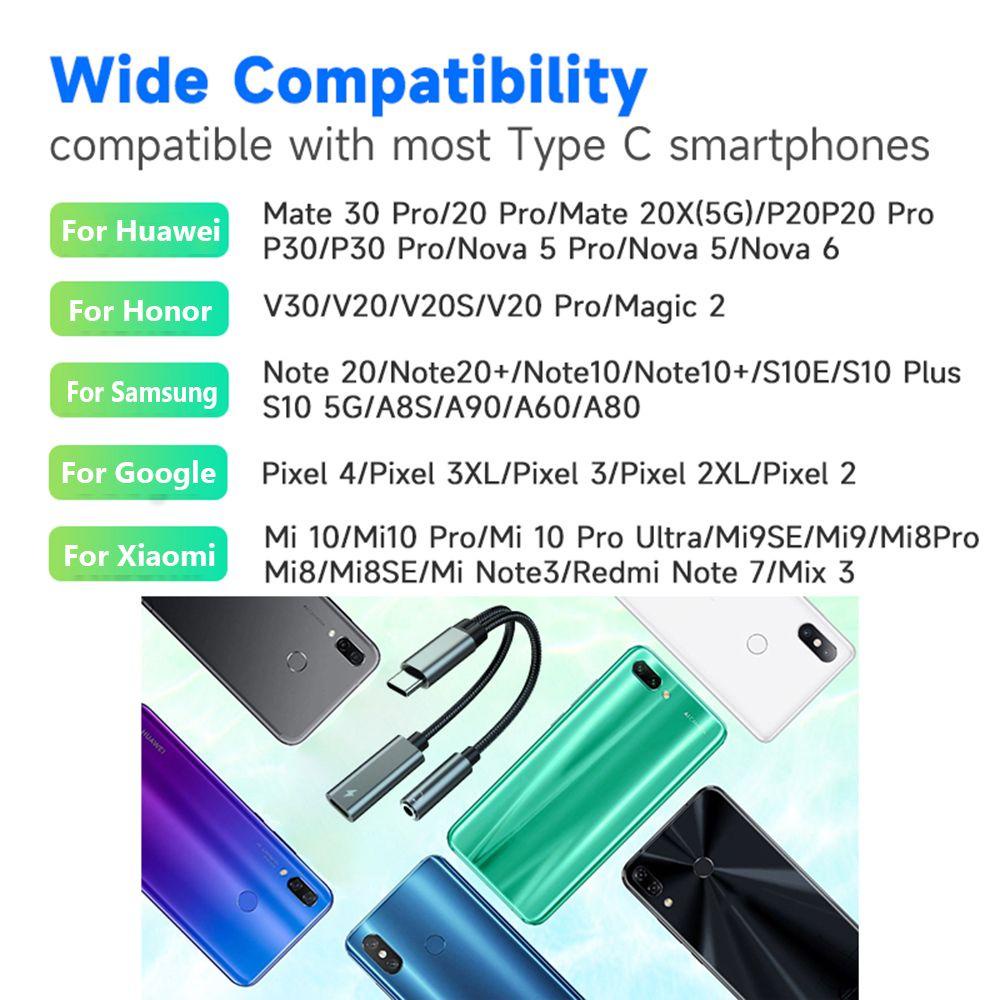 Đầu Chia Cổng Âm Thanh Type-C 60W PD Sạc Nhanh Cho Samsung Huawei Xiaomi