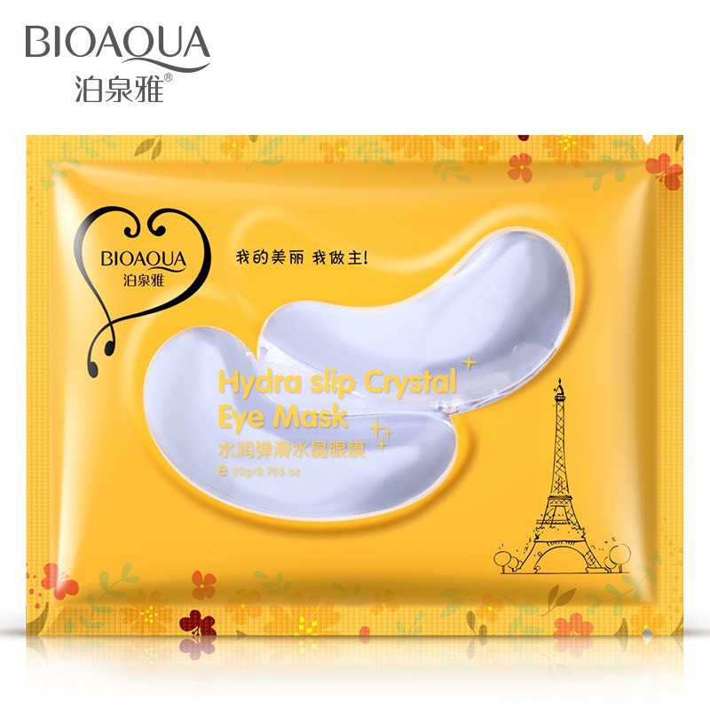 Mặt nạ mắt tinh chất dưỡng ẩm mắt Hydra Slip Crystal Eye Mask Bioaqua mờ quầng thâm mắt hàng nội địa Trung