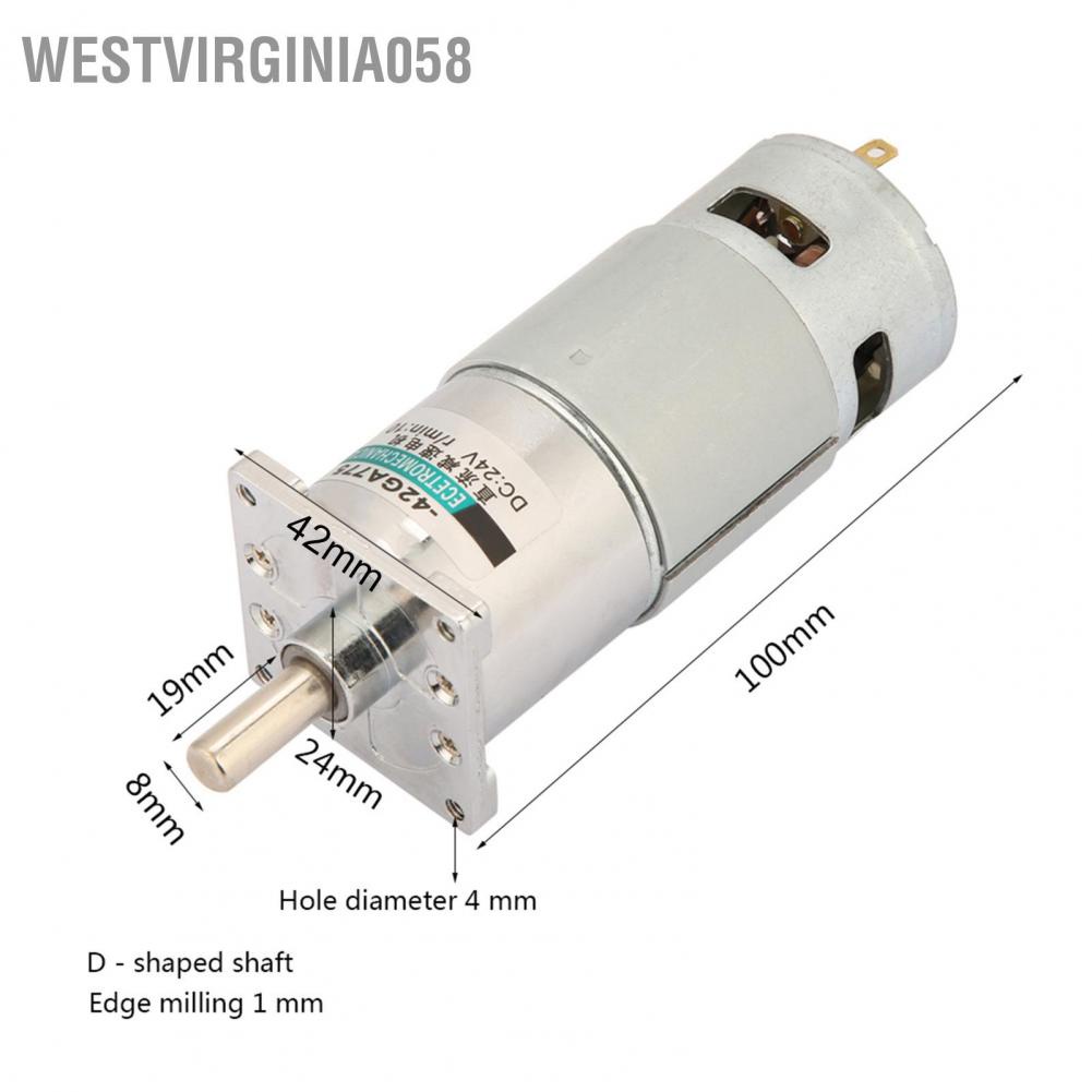 Westvirginia058 Westvirginia058 XD ‑ 42GA775 DC12V / 24V Động cơ bánh răng Micro DC xoắn lớn có thể điều chỉnh tốc độ với giá đỡ