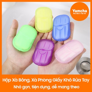 [FreeShip – Sale Khô Máu] Hộp Xà Bông, Xà Phòng Giấy Khô Rửa Tay Nhỏ Gọn Mang Đi Du Lịch