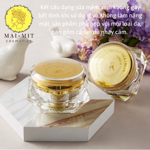 Kem sữa dê Rire Premium White Pure Goat Milk Cream giúp dưỡng ẩm, trắng sáng mịn màng cho làn da