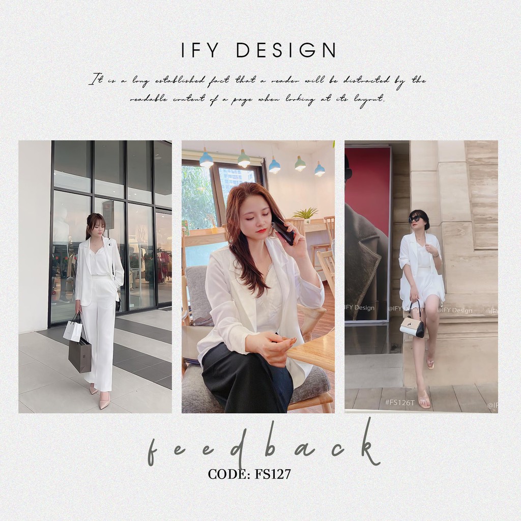 Set vest nữ | Áo vest nữ trắng, Quần suông ống rộng màu đen trắng IFY Design FS127
