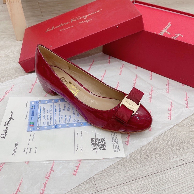 Giày búp bê svt phối nơ gót vuông spsl fullbox bill túi giấy