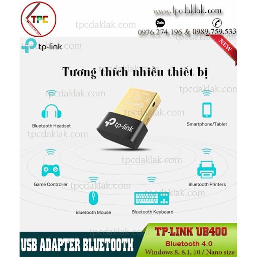 USB Bluetooth TPLink UB400 - Thiết Bị Kết Nối Bluetooth 4.0 Qua Cổng USB - Bảo Hành 1 Năm