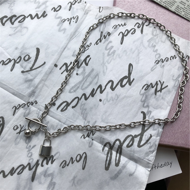 Vòng cổ dây xích có khóa chuông phong cách Harajuku đường phố cá tính quyến rũ thời trang cho nữ