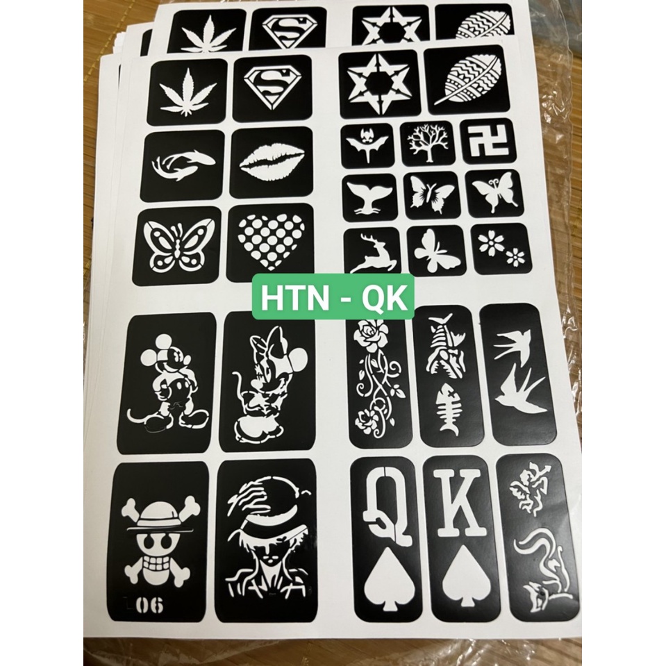 Khuôn vẽ,in mực săm henna tạm thời 25g các màu - HTN SHOP