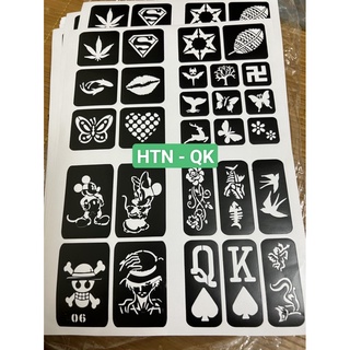 Khuôn vẽ,in mực săm henna tạm thời 25g các màu - htn shop