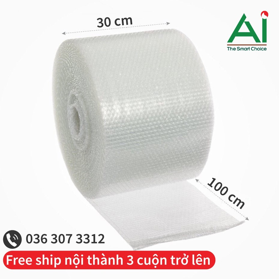 Sỉ/lẻ Xốp khí, xốp hơi, xốp nổ, màng xốp hơi, bóng khí chống sốc đóng gói bọc hàng 30cmx100m free ship mua 3 cuộn