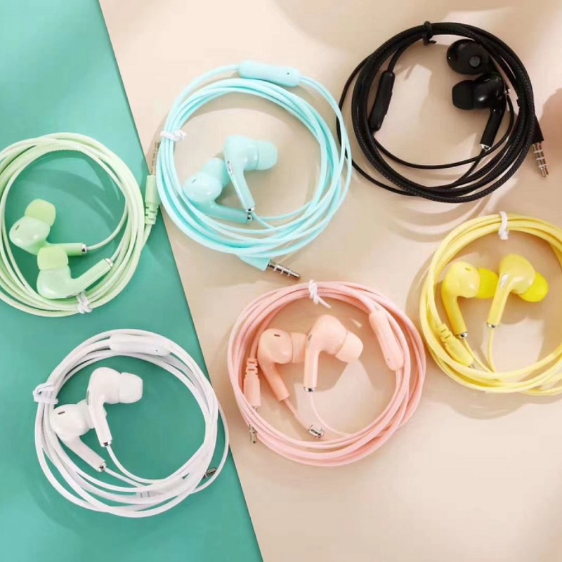 Tai Nghe Nhét Tai U28 Màu Macaron Có Nút Bấm Giắc Cắm 3.5mm Đa Năng Cho Tất Cả Các Dòng Điện Thoại