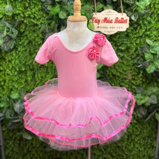 Váy múa 2 hoa lệch viền chân váy (có sỉ từ 5c)