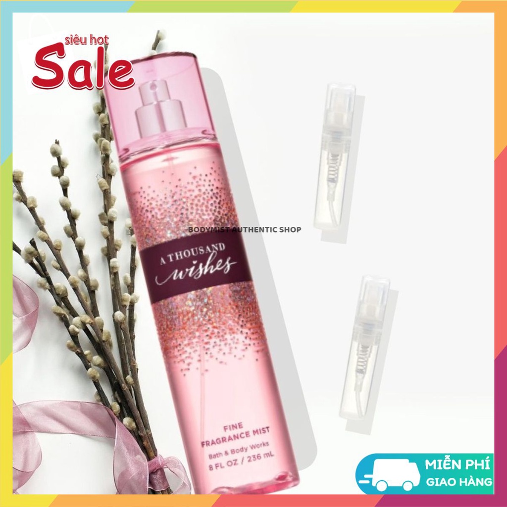 Xịt thơm body mist Bath and Body Works A Thousand Wishes[𝑩𝒐𝒅𝒚𝒎𝒊𝒔𝒕 𝑨𝒖𝒕𝒉𝒆𝒏𝒕𝒊𝒄]