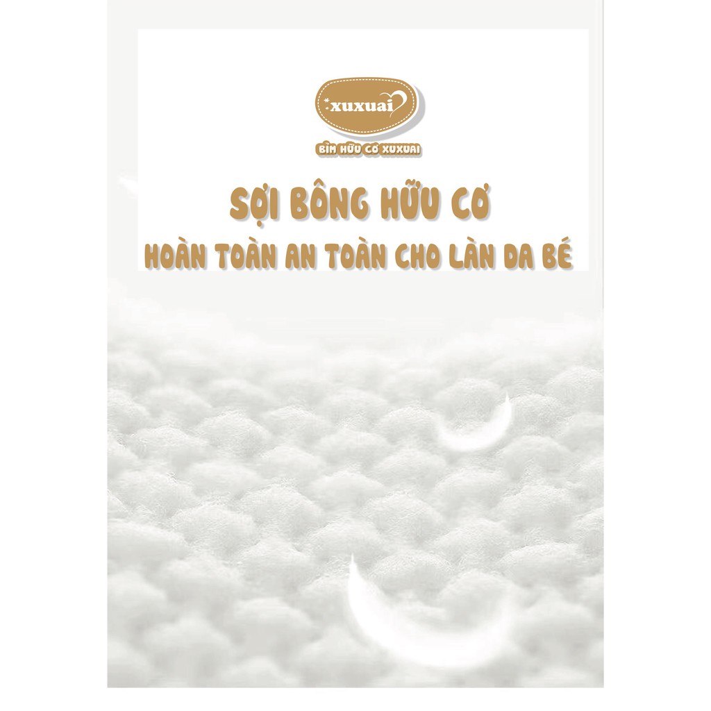 Bỉm XUXUAI Hữu cơ cao cấp nội địa Trung quần, dán size S68/M60/M50/L48/XL44/XXL42