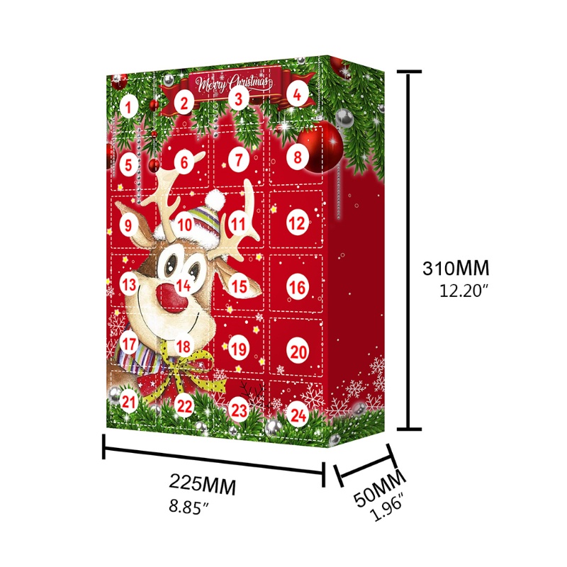 Lịch Đếm Ngược Ngày Giáng Sinh Có Móc Khóa Hình Ông Già Noel