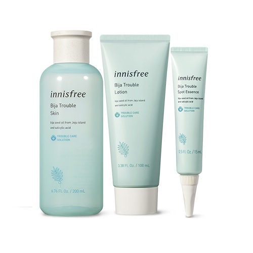 Bộ Dưỡng Da Cơ Bản Cho Da Mụn Innisfree Bija Anti Trouble Set