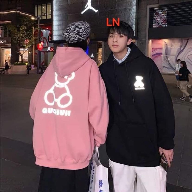 Áo hoodie phản quang gấu qchun LN12