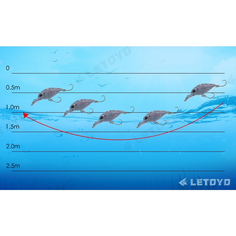 Mồi Câu Cá Chuyên Dụng 50mm 3.2g 0-1.5m