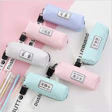 Hộp bút Hình vuông chữ trung có dây đeo, túi bút họa tiết dễ thương da PU – 1 cái - HOKAMI STORE