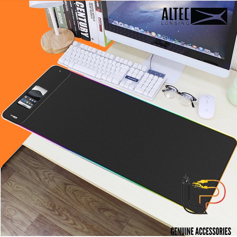 BÀN DI CHUỘT KÈM SẠC ĐIỆN THOẠI KHÔNG DÂY - MOUSEPAD GAMING ALMP 7604 ĐEN ALTEC LANSING (CÓ CHỨC NĂNG SẠC ĐT KO DÂY)