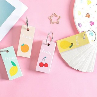 Sổ Học Từ Vựng Thẻ Học Từ Vựng Flashcard Có Móc Treo Hình Hoa Quả Dễ Thương Tiện Dụng